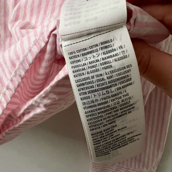 Hollister Vertical Stripe Button Up Blouse pink and white stripes - Picture 4 of 4